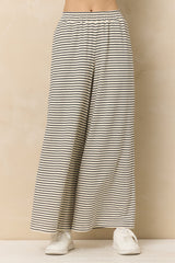Vintage Havana | Striped French Terry Cloth Wide Leg Pant