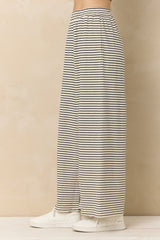 Vintage Havana | Striped French Terry Cloth Wide Leg Pant