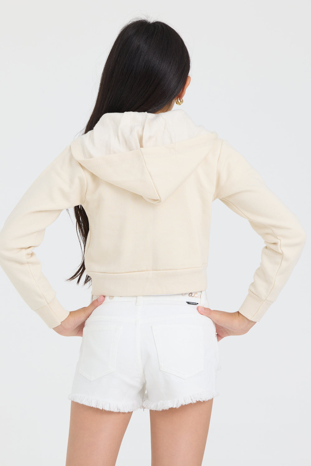 Vintage Havana | Kids White Denim Short with Embroidered Waist