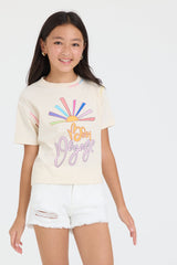 Vintage Havana | Kids Distressed Denim Short with Embroidered Pocket