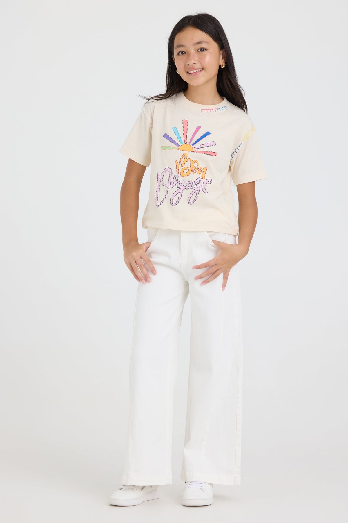 Vintage Havana | Kids Pintuck Wide Leg Pant