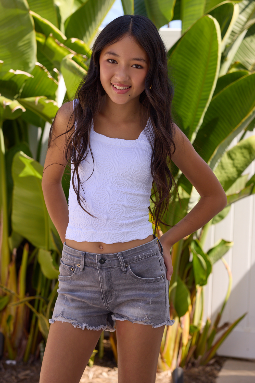 Vintage Havana | Kids Vintage Grey Fray Short