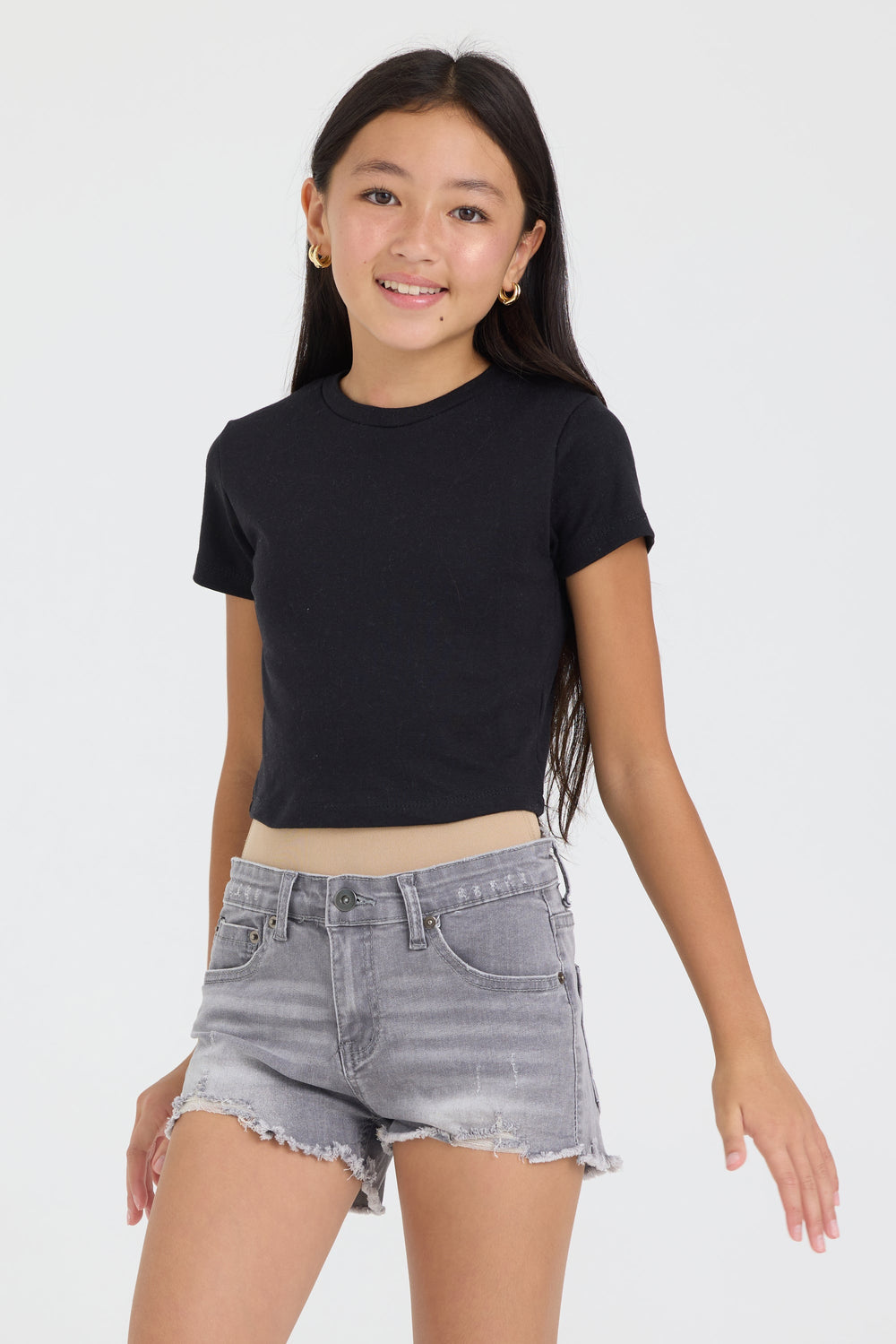 Vintage Havana | Kids Vintage Grey Fray Short