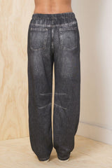 Vintage Havana | Denim Fleece Barrel Pant
