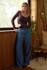 Vintage Havana | Tencel Wide Leg Trouser
