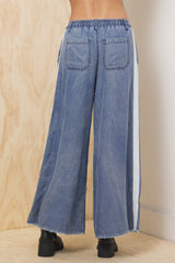 Vintage Havana | Tencel Wide Leg Pant w/ Contrast