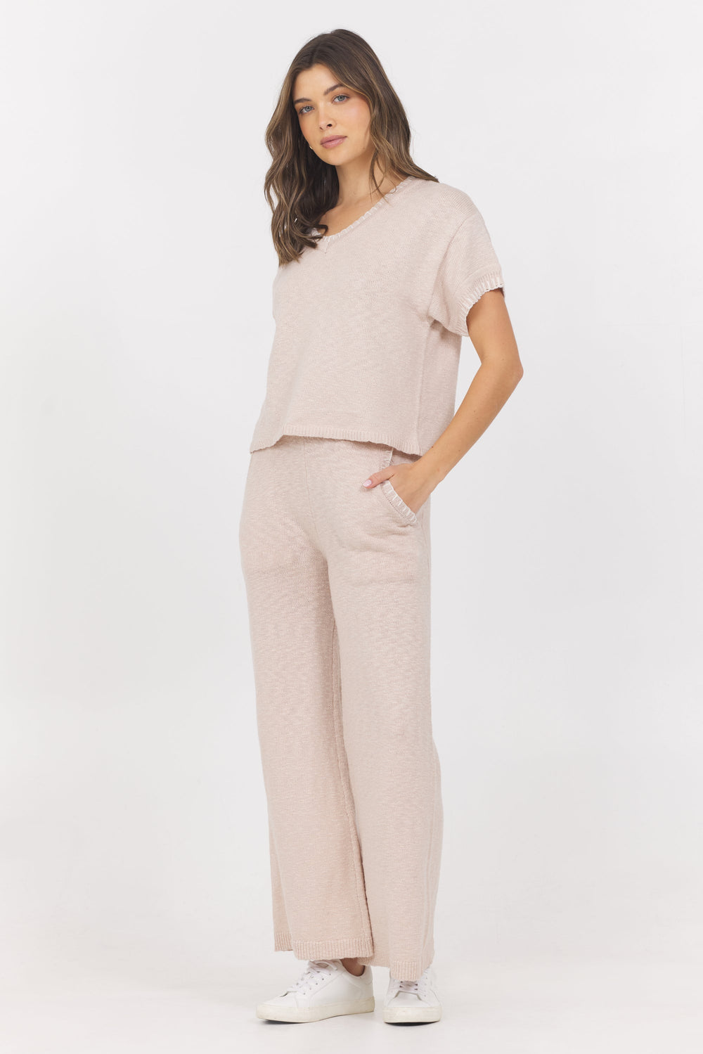 Vintage Havana | Knit Pants w/ Whipstitch