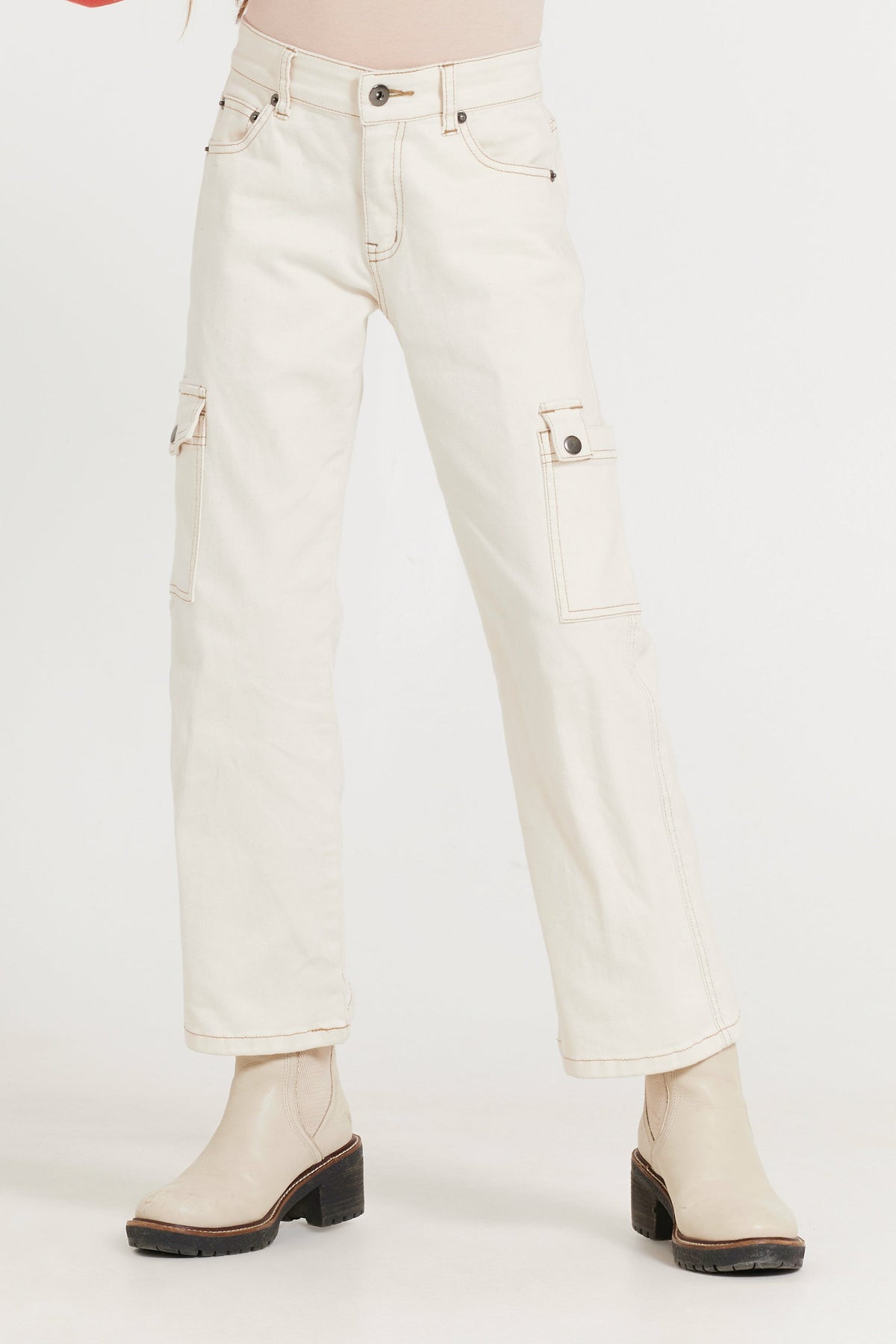 Vintage Havana | Kids Cream Cargo Jean