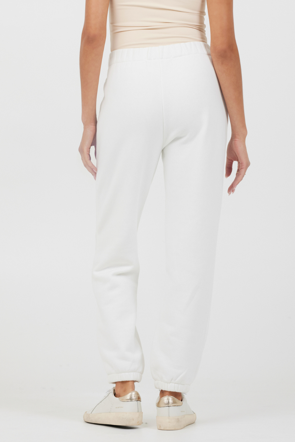 Vintage Havana | White Essentials Fleece Joggers