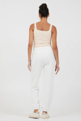 Vintage Havana | White Essentials Fleece Joggers