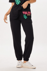 Vintage Havana | Black Tulum Jet Setter Surf Wash Jogger