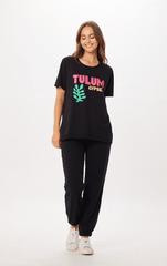 Vintage Havana | Black Tulum Jet Setter Surf Wash Jogger