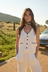 Vintage Havana | Knit Vest with Whipstitch