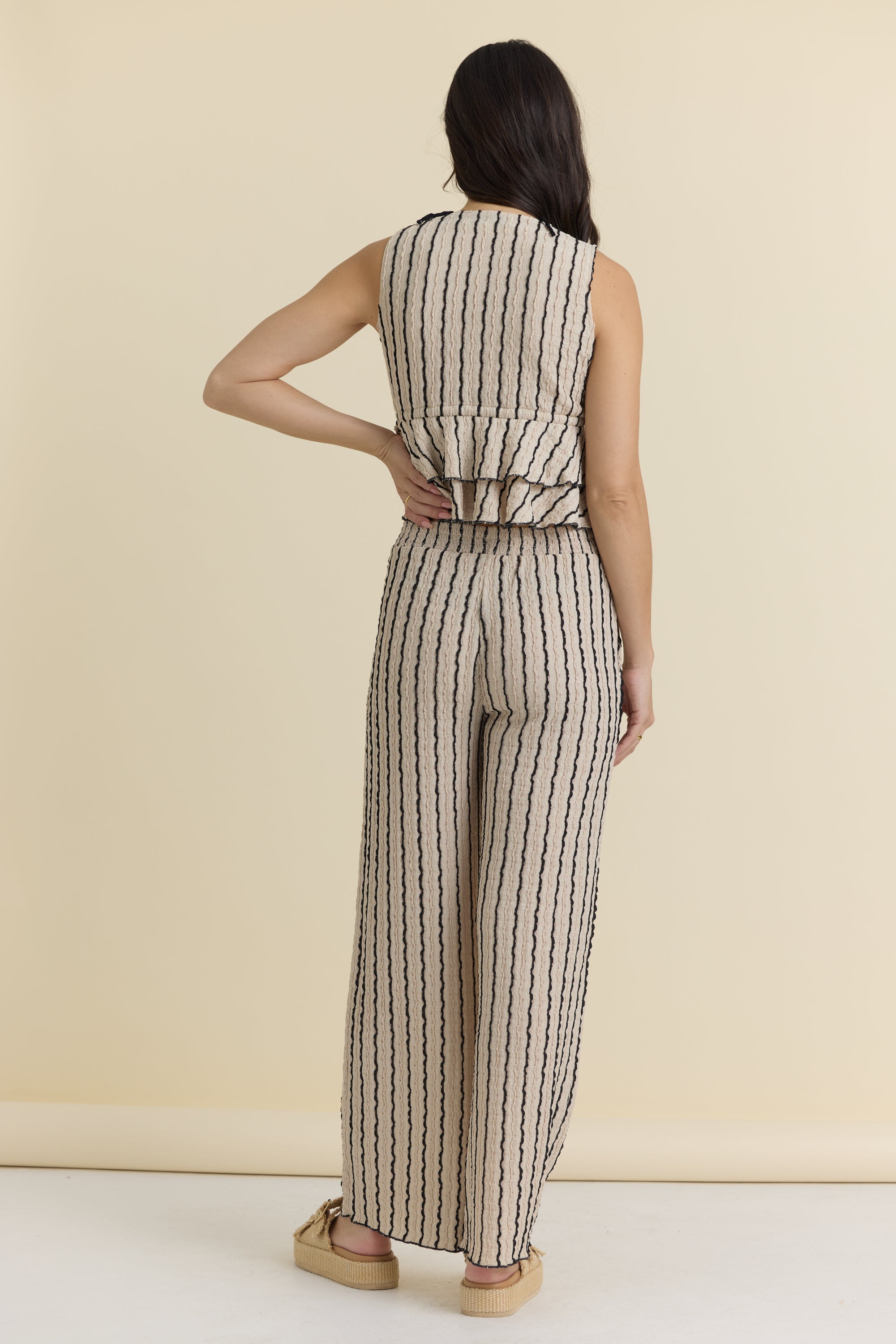 Vintage Havana | Novelty Knit Front Tie Top