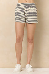 Vintage Havana | Striped French Terry Cloth Wide Shorts