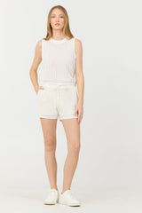 Vintage Havana | White Open Crochet Shorts