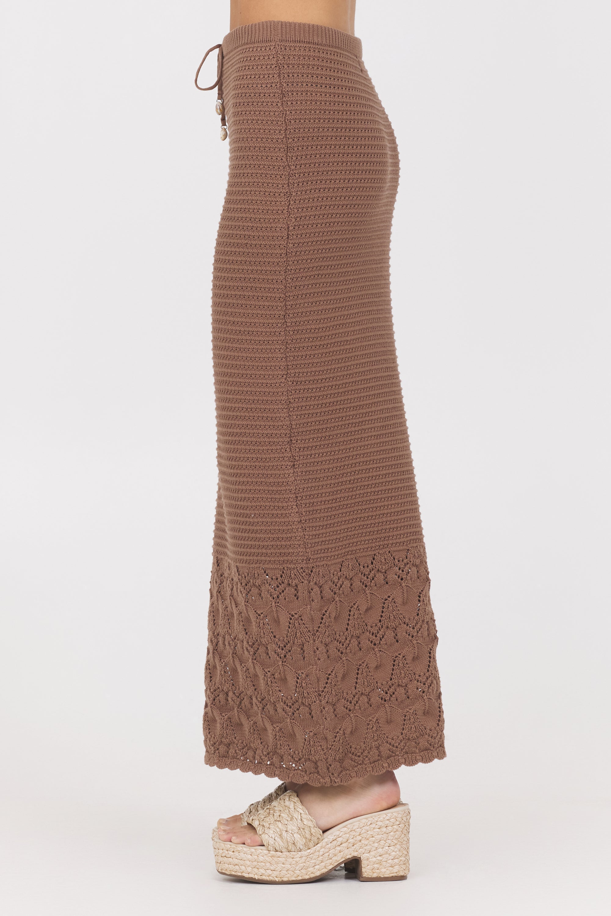 Vintage Havana | Pecan Crochet Maxi Skirt