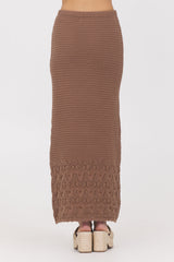 Vintage Havana | Pecan Crochet Maxi Skirt