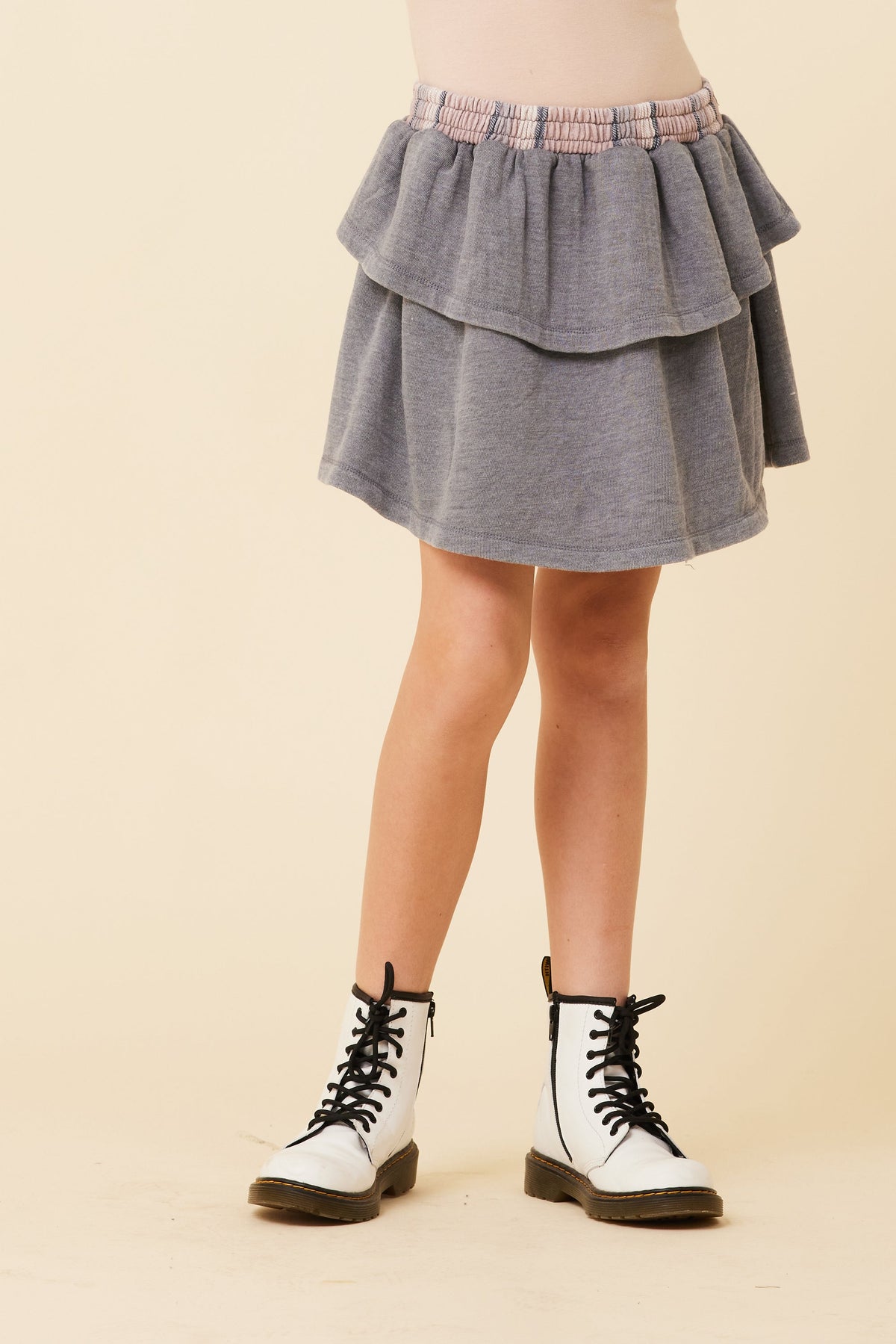 Vintage Havana | Plaid Waistband Layered Skirt