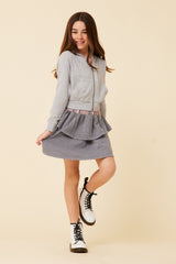 Vintage Havana | Plaid Waistband Layered Skirt