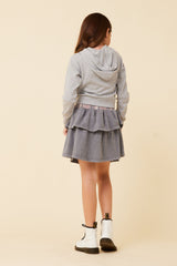 Vintage Havana | Plaid Waistband Layered Skirt