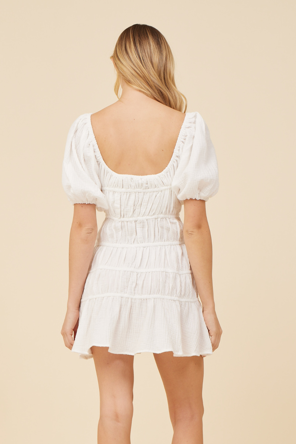 Vintage Havana | White Gauze w/ Jersey Combo Dress