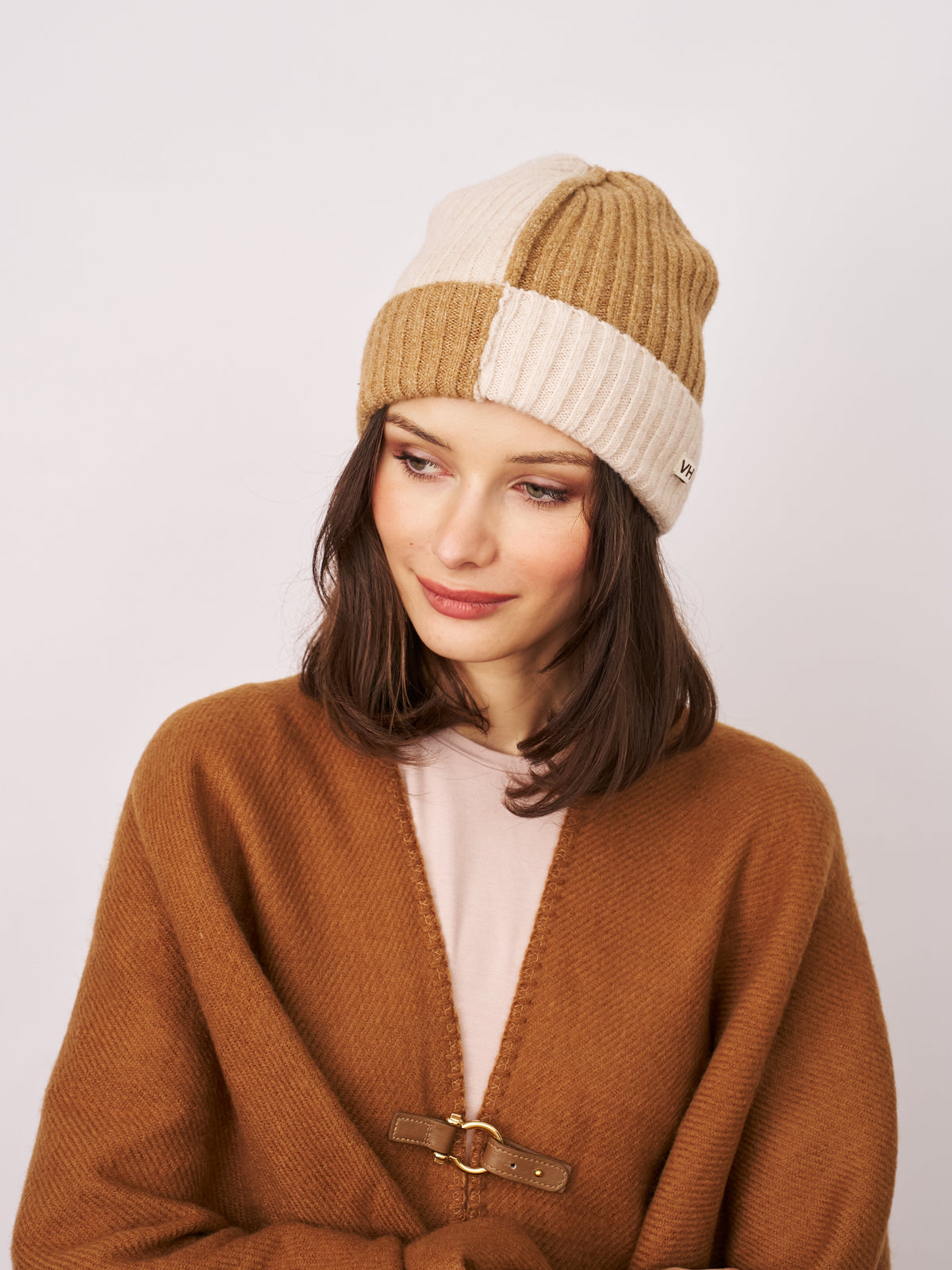 Vintage Havana | SEAM PATTERN BEANIE - TAN