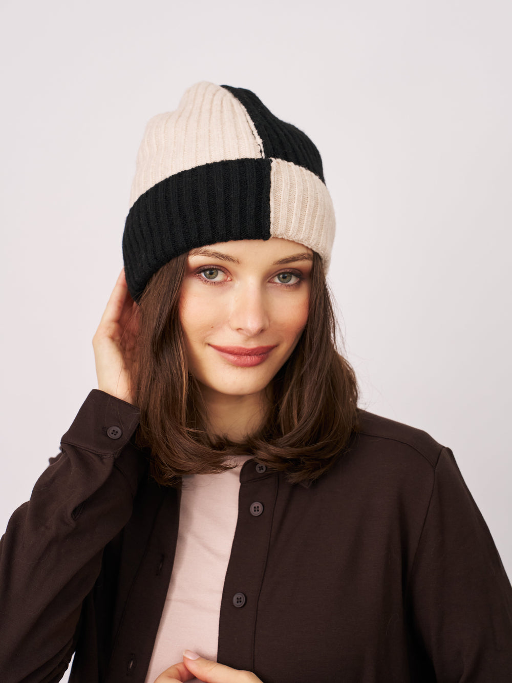 Vintage Havana | SEAM PATTERN BEANIE - BLACK