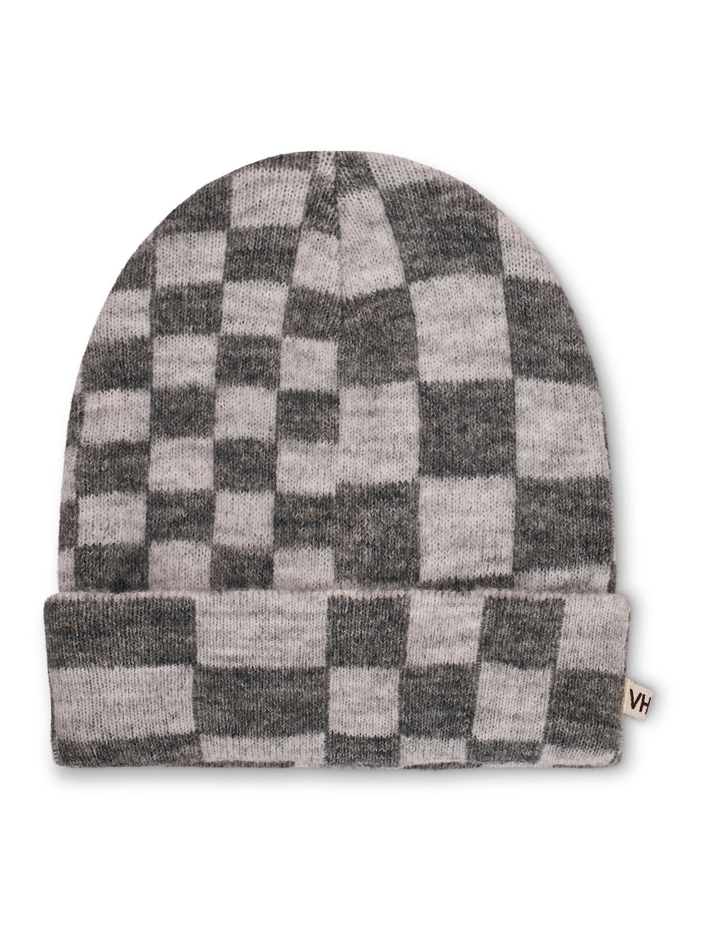 Vintage Havana | CHECK PATTERN BEANIE - GREY