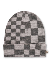 Vintage Havana | CHECK PATTERN BEANIE - GREY