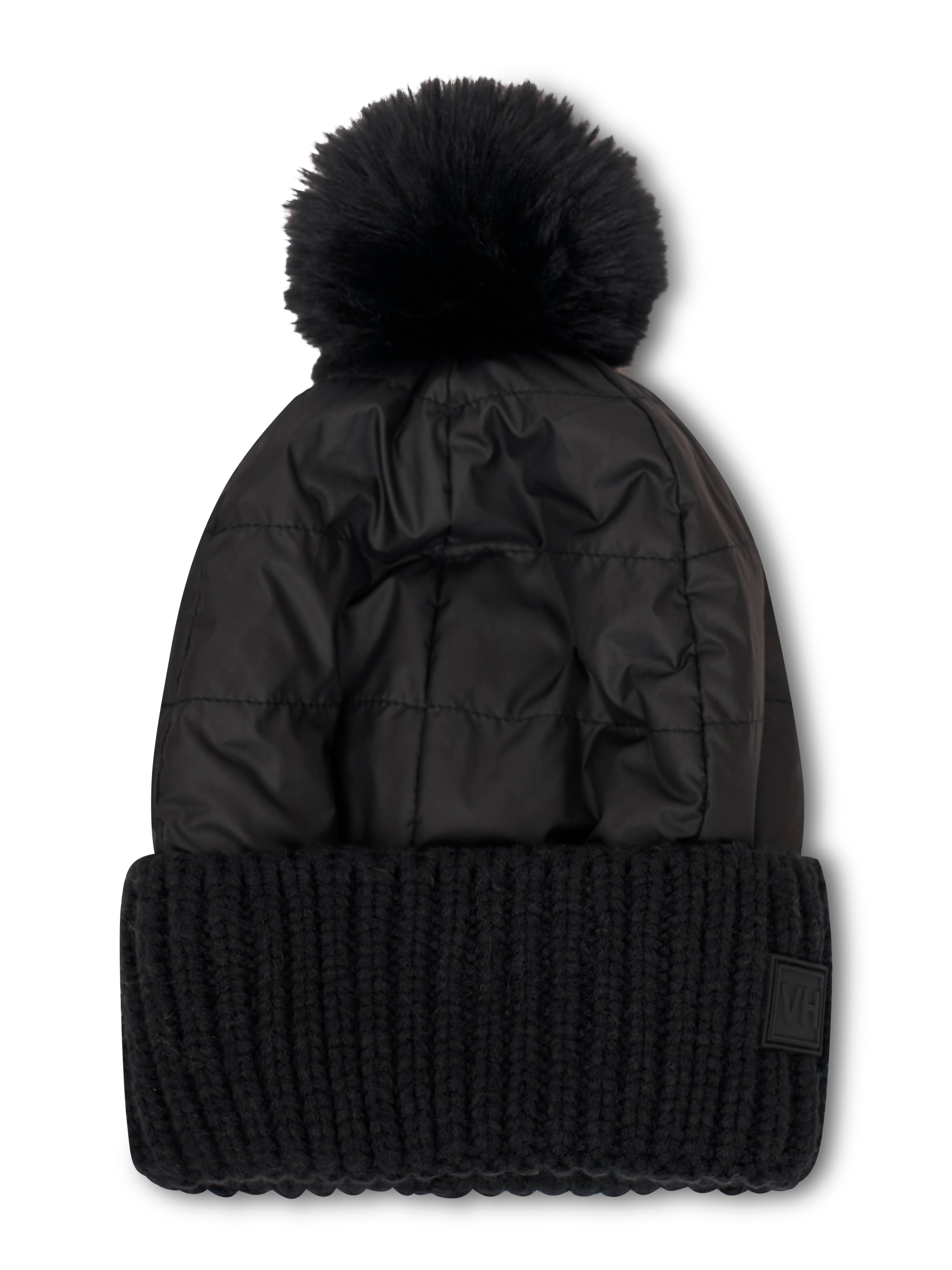 Vintage Havana | PUFFER POMPOM HAT - BLACK