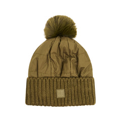 Vintage Havana | PUFFER POMPOM HAT - OLIVE