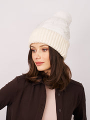 Vintage Havana | PUFFER POMPOM HAT - WHITE