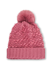 Vintage Havana | TURN UP POMPOM HAT - BLUSH