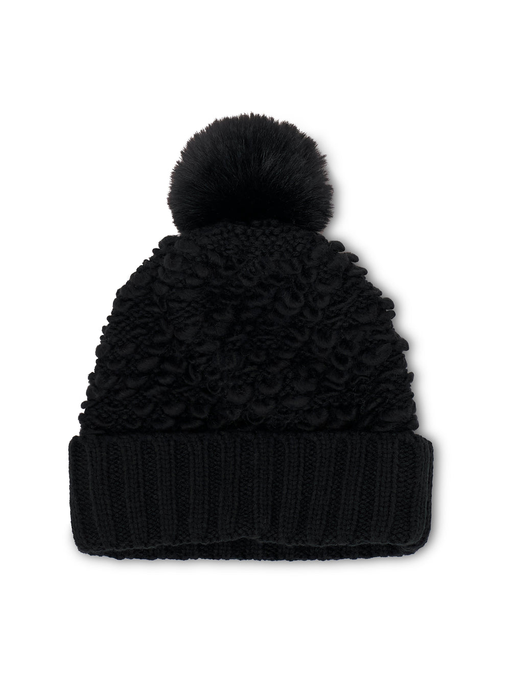 Vintage Havana | TURN UP POMPOM HAT - BLACK