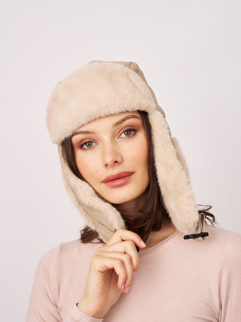 Vintage Havana | FUR TRAPPER HAT - CREAM