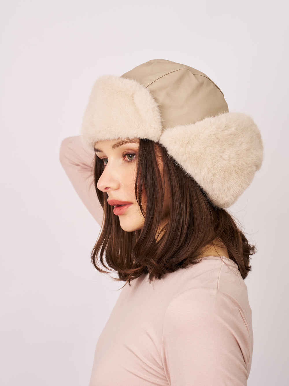 Vintage Havana | FUR TRAPPER HAT - CREAM