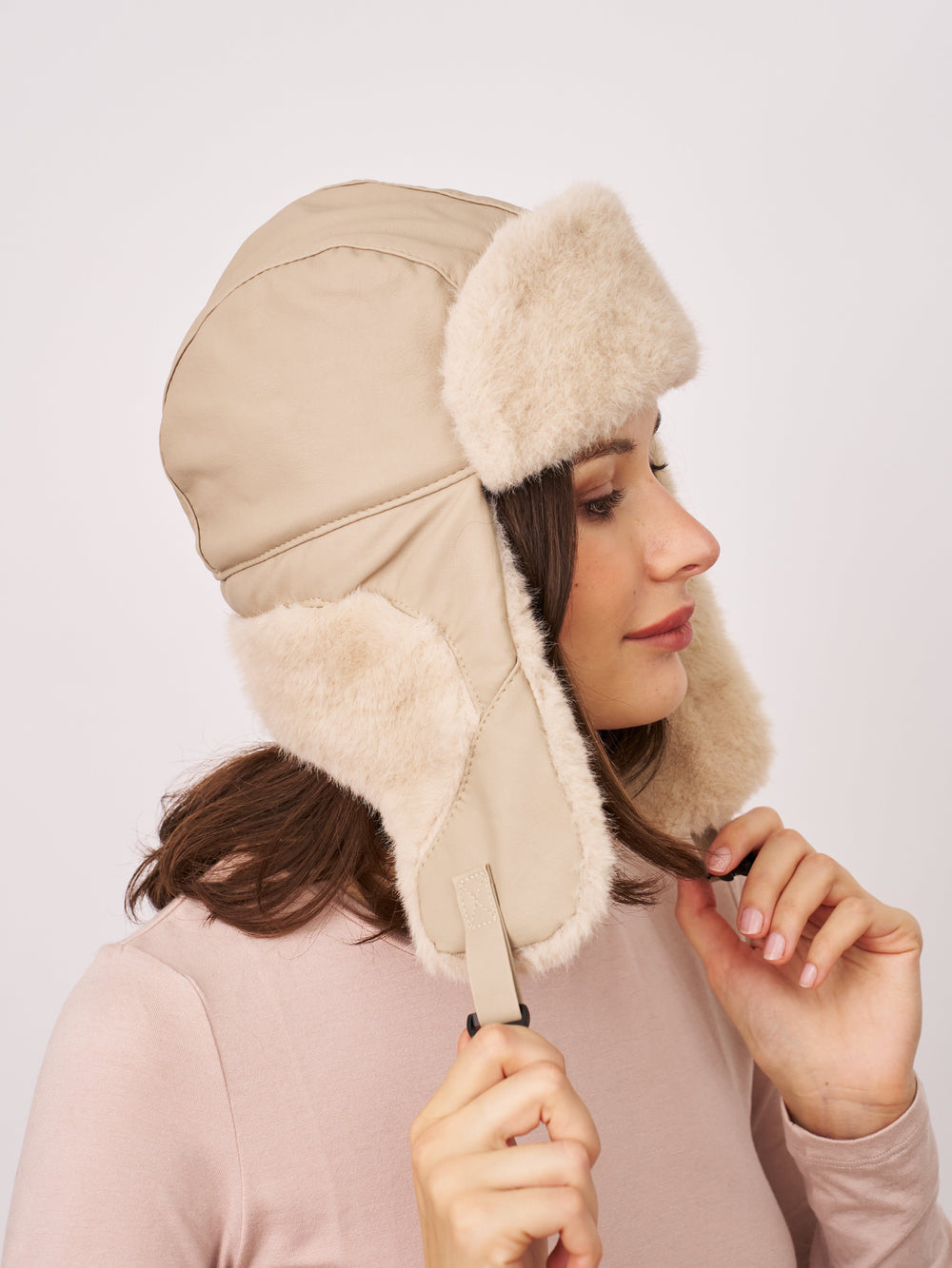 Vintage Havana | FUR TRAPPER HAT - CREAM