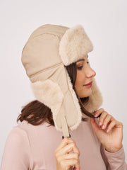 Vintage Havana | FUR TRAPPER HAT - CREAM