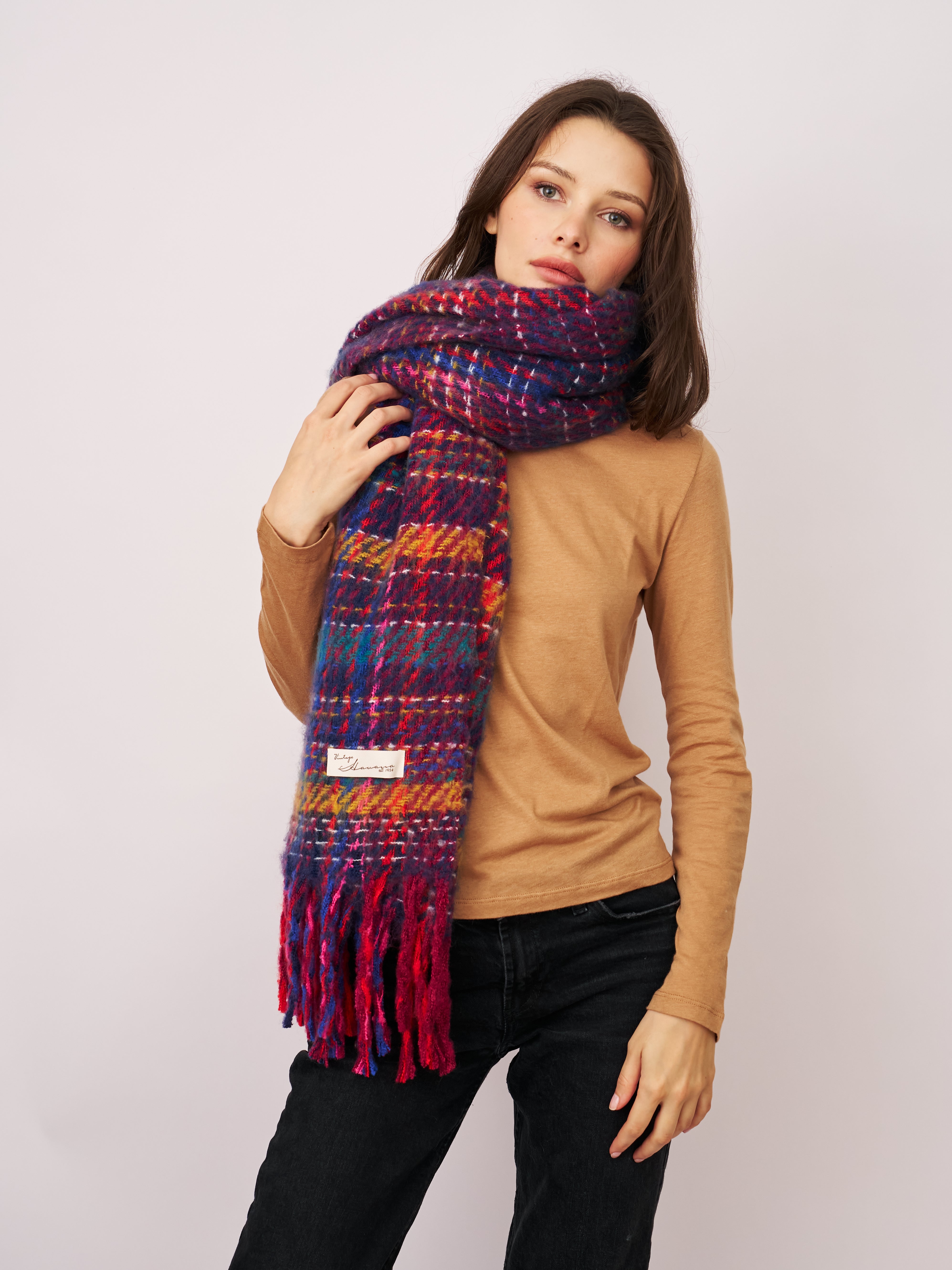 Vintage Havana | BRUSH SCARF - PINK MULTI