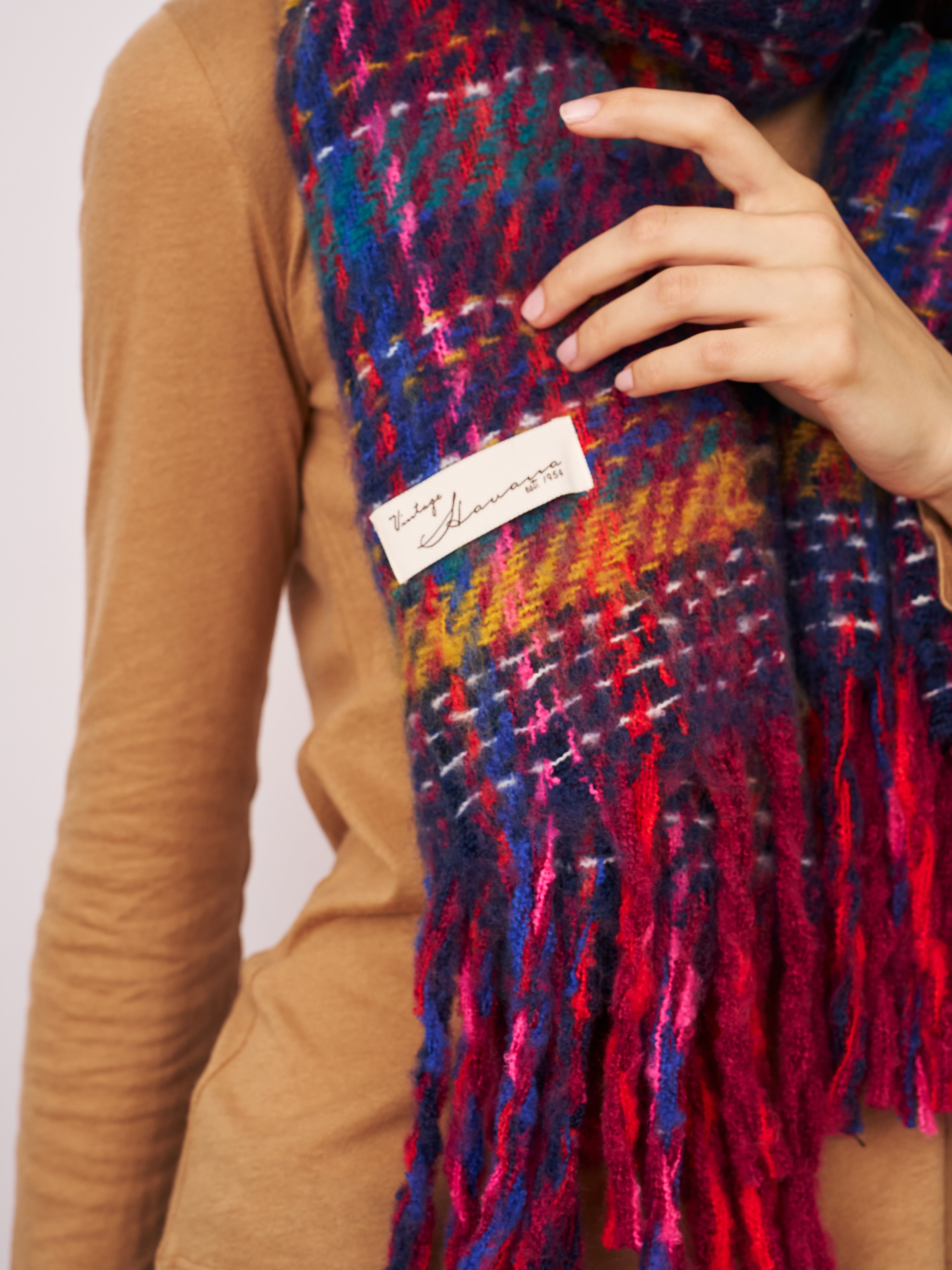Vintage Havana | BRUSH SCARF - PINK MULTI