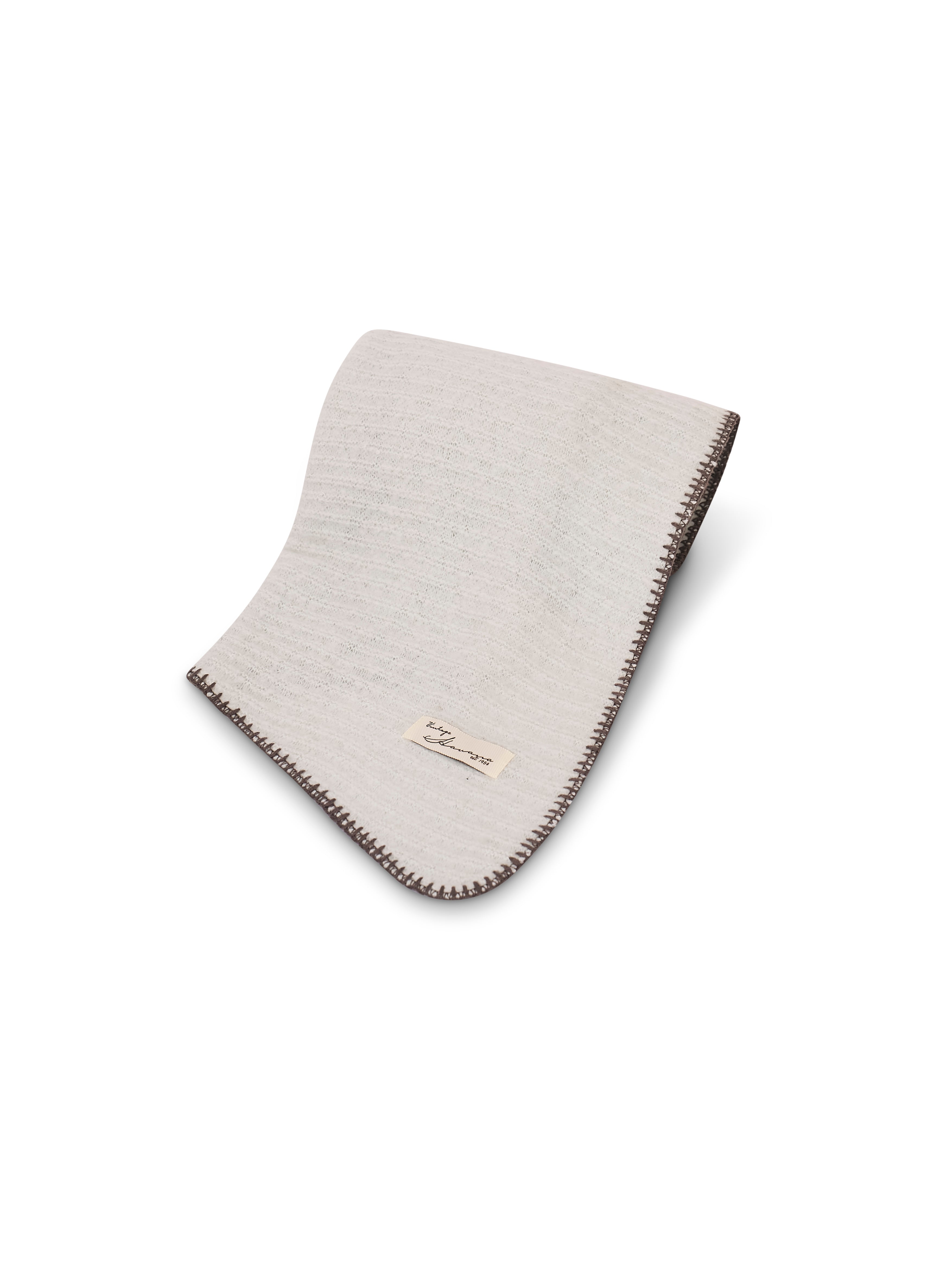 Vintage Havana | BLANKET STITCH KNIT SCARF - GREY/CHARCOAL