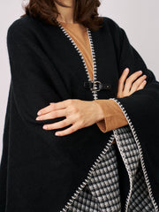 Vintage Havana | WHIPSTITCH RUANA - BLACK/IVORY