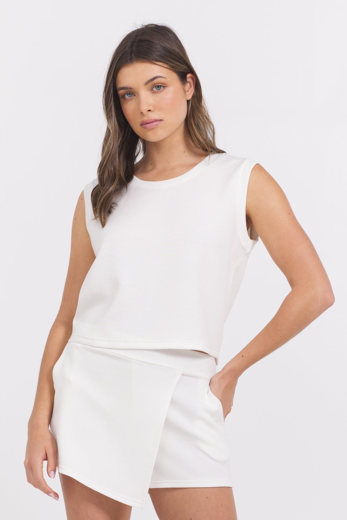 Vintage Havana | Egg Shell Cloud Cut Off Tank