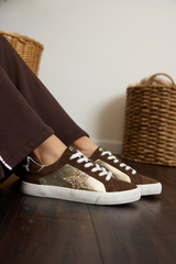 Vintage Havana | GRANDE - BROWN SUEDE/GOLD FOIL