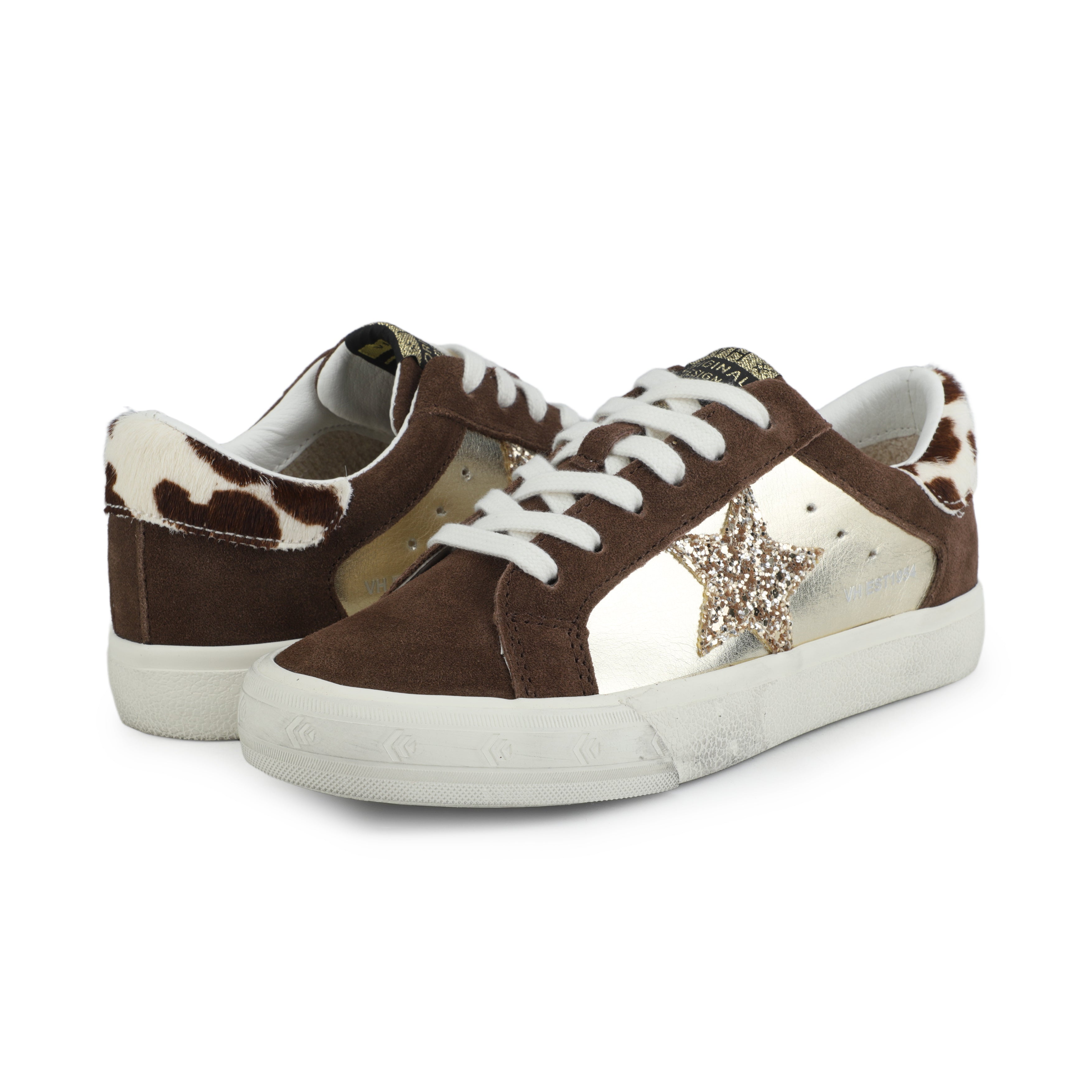 Vintage Havana | GRANDE - BROWN SUEDE/GOLD FOIL