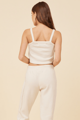 Vintage Havana | Coconut White Solid Burnout Fleece Tank