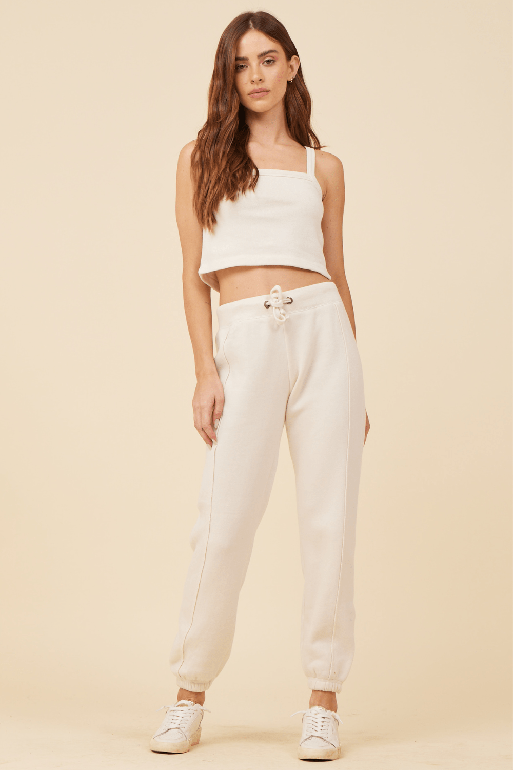 Vintage Havana | Coconut White Solid Burnout Fleece Tank
