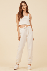 Vintage Havana | Coconut White Solid Burnout Fleece Tank