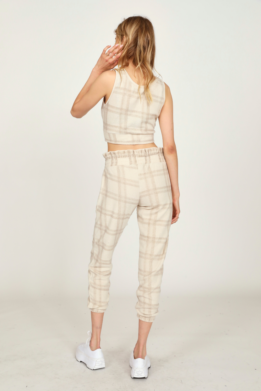 Vintage Havana | Winter Plaid Reverse Burnout Crop Top